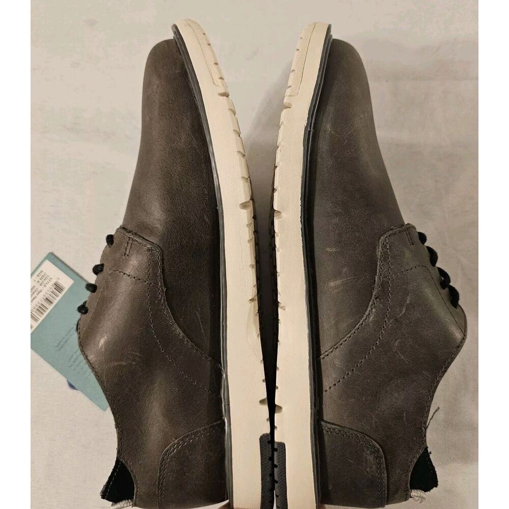 TOMS Men's Navi Water Resistant Smoke Grey Leather Oxford Dress Shoe sz 7 - Picture 11 of 13